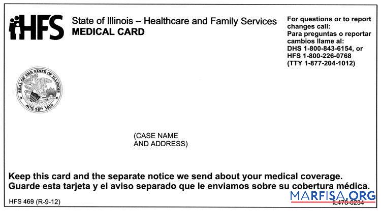 Realistic USA Illinois HFS medical card template